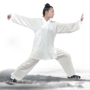 Etniska kläder högkvalitativa unisex wudang linne tai chi kläder morgon träning män och kvinnors kampsport kostymer