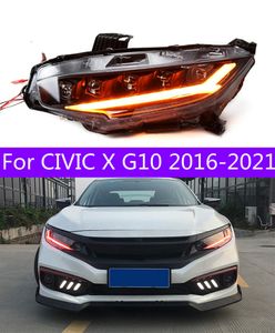 Reflektory wszystkie LED dla Honda Civic x G10 20 16-2021 DRL Turn Signal Signal LED LED FOG Light Anio
