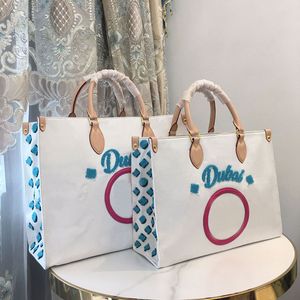 Jacquard Letter Tote Bags OTG Handbag 6A Big Purse Shopping Bag Women Canvas Shoulder Bag