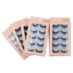 Reusable Handmade Multilayer False Eyelashes 5 Pairs Set Soft & Vivid Beauty Natural Thick Mink Fake Lashes Extensions Makeup for Eyes Easy to Wear DHL