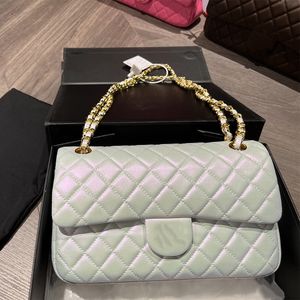 Klasik Tasarımcı Çanta Kadın Yüksek Kaliteli Altın Zincir Omuz Çantası Deri 25 cm Çift Flap Moda Crossbody Tote Çantalar Çanta Bayanlar Lüks Çanta