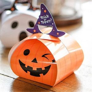 10st Halloween Candy Box Paper Presentlådor Trick eller behandla barn Pumpkin Ghost Bags Party Decoration Supplies 220819