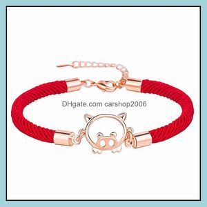 Link Chain Pig Bracelet Lucky Red Rope Bracelets High Quality Wild Fashion Personality Friendship Drop Delivery 2021 Jewe Carshop2006 Dhzi6