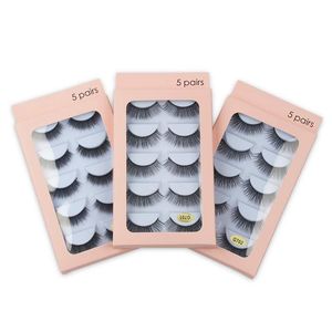 ソフトライト5ペア厚さのつけまつげセットマルチレイヤーCRISSCROSS REUSABLE HAND MADE 3D MINK FAKE LASHES Extensions Makeup Accessory for Eyes DHL