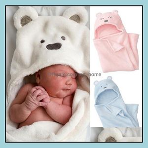 Cobertores abalando o abrigo de inverno do inverno Baby Clanta Cute Urso Coral Crianças Infantis recebendo swadding mxhome d mxhome dhbts