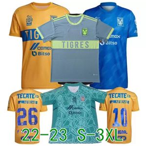 2022 TIGRES UANL kalecisi Meksika Yıldız Futbol Formaları Evden uzakta Kaplanlar Sarı Gignac Vargas Ayala Futbol Gömlekleri Sosa Damian Boyut S XL