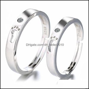 Parringar st Love Set Zircon Ring Fashion Sier Jewelry Romantic Lover Set Drop Delivery DHSeller2010 DHVQL