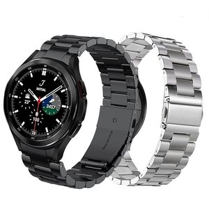 Metallrem för Samsung Galaxy Watch 4 Classic 46mm 42mm Inga Gaps krökta slut rostfritt stålarmband för Watch 4 44mm 40mm 220819