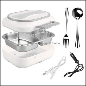 Dinnerware Sets Us Plug Portable Electric Lunch Box - Car Use 12V Home 110V Heating Heater Bento Meal Warmer Drop Delivery Yydhhome Dh8Mc