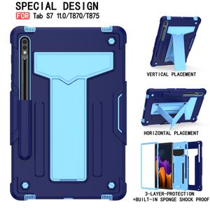 Custodie per tablet per Samsung Tab S8 S7 11 pollici T870 T875 con cavalletto protettivo Protezione a 3 strati Anti-goccia Custodia antiurto in spugna incorporata
