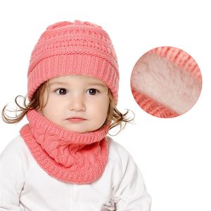 ベレット子供冬スタイルのベビーハットカラーツーピース髪の肥厚スカーフベットを追加する