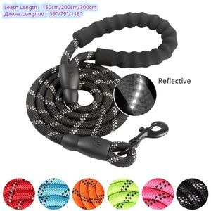 Haustierbedarf Hundeleine für kleine große Hundeleinen Reflektierendes Seil Haustiere Blei Hundehalsband Harness Nylon Running C0819