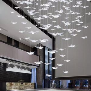 Hotel Lobby Duplex Building Staircase Pendant Lamp Shop Commercial Modern Villa Sales Department Light Engineering Chandeliers