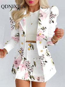 Frühling und Herbst Freizeit Mode Anzug frauen zweireiher Langarm Rock 2 stück Büro Frauen Kleid Set 220819