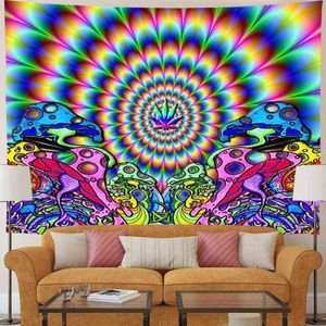 Fairytale Forest Mushroom Carpet Wall Hanging Art Print Tapestry Psychedelic Hippie Decor Home Decoration Accessories J220804