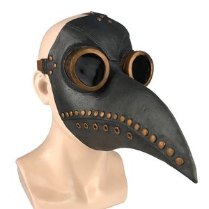 أقنعة الحفلات المضحكة في العصور الوسطى Steampunk Plague Doctor Bird Bird Masquerade LaTex Punk Cosplay Deak Beak Adult Halloween Props