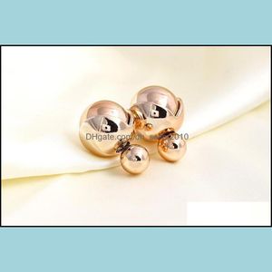 Stud Earings For Woman Girls Fashion Round Pearl And Rhinestone Jewelry Candy Color Brincos Studs Earrings Drop Delivery Dhseller2010 Dhh2Z