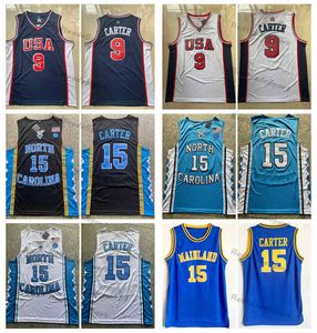 Vintage Mainland High School Vince Carter 15 Basketball-Trikots 2000 USA Herren NCAA North Carolina Tar Heels genäht