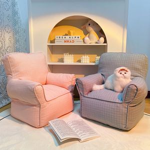 Cushion/Decorative Pillow Korean Plaid Small Sofa Tatami Comfortable Bedroom Balcony Living Room Creative Lazy Bean Bag Chair Pet Bed DecorC