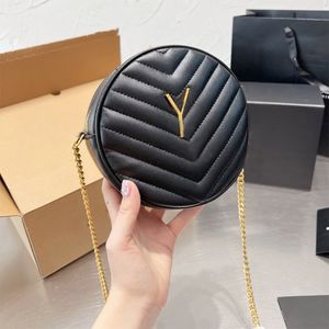 Luxur Designer Bag Round Cowhide Shoulder Crossbody V￤skor Handv￤skor Kopplingar Kvinnor Telefonpursar