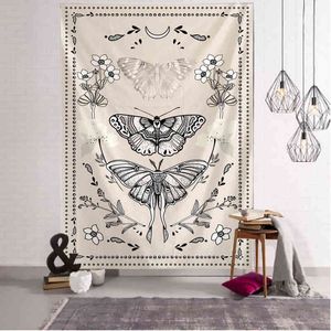 Psychedelischer Schmetterling Tarot Teppich Wandbehang Hexerei Bohemian Hippie Tapiz Schlafsaal Home Decor J220804