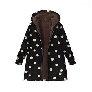 Women's Jackets Fashion Womens Coat Winter Warm Women Outwear Floral Print Hooded Pockets Vintage Zipper Oversize Coats O17