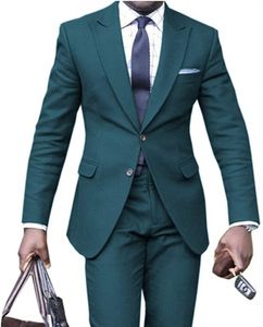 Green Groom Tuxedos Men Wedding Dress Fashion Men Blazer Prom Dinner/Darty Suit