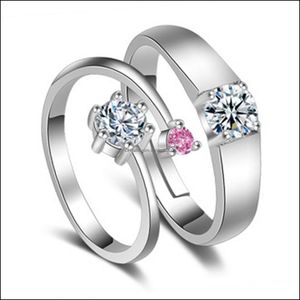 Para pierścieni luksus cyrkon dla kobiet na zawsze nieograniczony miłość zaręczyny urok Walentynki biżuteria moda r carshop2006 dh8yb