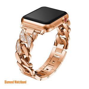 Bandiction Luxury Designer Bracelets robustes pour Apple Watch Band 44mm 45mm 42mm 41mm 40mm 38mm Bracelets de protection en métal Pare-chocs antichoc pour iWatch Series 7 SE 6 5 4