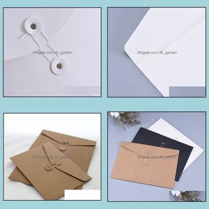 Embrulhado de presente Brown Kraft Paper Document Holder Storage Bag Pocket Envelope com String Bock Office Supply Pouch D DHGARDEN DHJYD