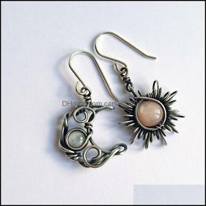 Charm Bohemia Sun And Moon Earrings Sier Color Crystal Drop Women Female Boho Fashion Jewelry Gift Delivery 2021 Carshop2006 Dh7Rm