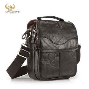 Kvalitet original läder manlig casual axel messenger väska kohud mode crossbody väska 8 