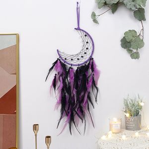 Decorative Objects & Figurines Moon Dream Catcher Pendant Living Room Bedroom Wind Chime Creative Home Gift Girl Birthday Wedding Decoration