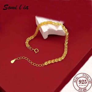 뱅글 디자이너 Somilia Link Chain 18K Gold Phoenix 3.0mm 반짝이는 925 스털링 실버 브레이트 쥬얼리 여성 선물