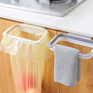 Hooks & Rails Portable Plastic Garbage Hanging Bag Kitchen Trash Storage Rack Hook Scouring Pad Dry Shelf Holder OrganzierHooks