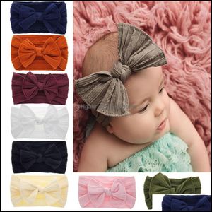 H￥r tillbeh￶r pannband flicka baby bowknot turban twist head wrap vridna knut nylon mjuk band barn pannband bandanas 8 colo mxhome dhxgj