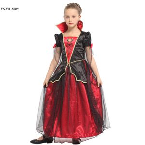 Girls Halloween Vampire Come For Kids Children Princess Queen Cosplay Carnival Purim Masquerade Role Play Feestavondjurk G220819