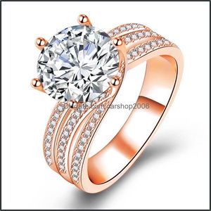 Pierścienie zespołowe Złoty Pierścień dla kobiet luksusowe zaręczyny ślubne ślub biżuteria sier moissanite Diamond Drop dostawa 202 Carshop2006 DHJ24