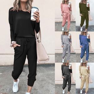 Inverno due pezzi set donna Casual Tuta Donna manica lunga pullover Felpe Felpa Pantaloni Jogger Tute sportive Abbigliamento sportivo 220819