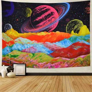 Índia Psicodélica Galaxia Espaço Tapestry Boho Decoração Casa Estética Sala Estética Mural Hippie Tapiz J220804