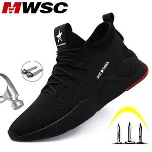 MWSC Men Safety Work Shoes Steel Toe Cap Working Shoes All Season Breathable Construction Boots Men Anti-smashing Work Sneakers 201019