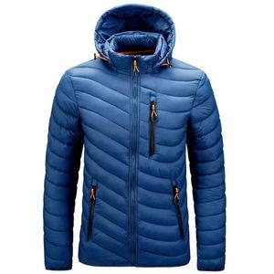 Inverno caldo piumino impermeabile da uomo cappotto autunno felpa con cerniera moda casual slim giacche con cappuccio capispalla 220819