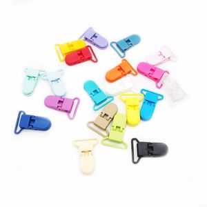 Chenkai 50PCS 25mm Kunststoff Baby Schnuller Clips Dummy Hosenträger Clips Mix Farben Schnuller Halter Für Baby Fütterung Zubehör 201017