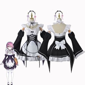 Re Life a Different World from Zero Rem Ram Costume Cosplay Abiti Abito Carnevale di Halloween Uniformi da donna per ragazza