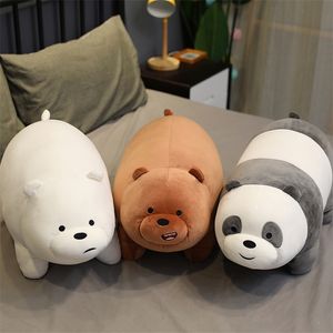 Cartoon Three Bare Bears plush doll Pillow Lie down panda Big size Stuffed toys gifts for children birthday present MX200716