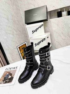 Luxo New Womens tornozelo Martin Cowboy Snow Boots Lace Up Autumn Winter Shoes Buckle Rivet Size 35-41