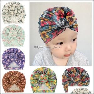 CAPS HATS 15578 Vintage Europe Spädbarn Baby Boys Girls Hat Florals Donut Headwear Child Toddler Kids Beanies Turban Babies Dr Mxhome Dhox8