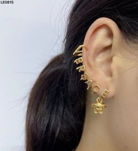 Luxury Designed letter Ear clip Earrings Ear Cuff Banshee Medusa Head Portrait K Gold Plated Women s Tassel Earring Designer Jewelry EV