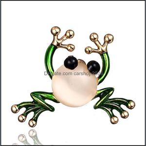 Pins Brooches Fashion Animal Brooch Pearl Painting Oil Jewelry Pin Frog Ornament Drop Delivery 2021 Carshop2006 Dhcvt