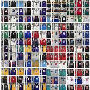 Retro Michael Stitched Basketball Jerseys Iverson Pippen Rodman McGrady Garnett Malone Mutombo Bibby Stockton Kemp Payton Barkley Nash Mitch